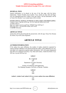 JOURNAL INFO IJPES Formatting guidelines