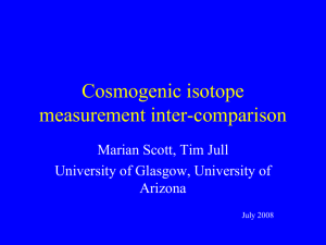 Cosmogenic isotope measurement inter-comparison