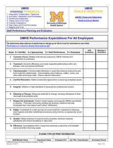 UMHS Staff Performance Evaluation and Planning Form