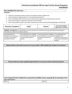 Clinical Care Coordinator RN Peer Input Tool for Annual Evaluation: Contribution