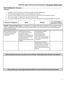 FNS Peer Input Tool for Annual Evaluation: Therapeutic Relationships (RN name):