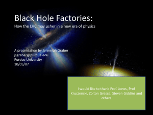Production of Black Holes in the lab