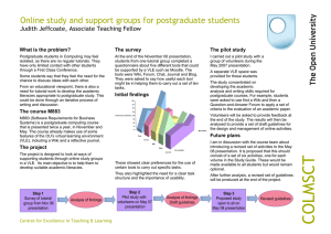 Jeffcoate. J. (2007) ‘Online study and support groups for postgraduate students.’ Poster presented at the Open CETL Conference 2007.