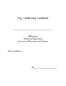 My Leadership Notebook