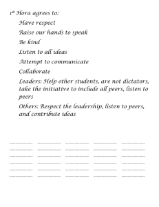 1ª Hora agrees to: Have respect Raise our hands to speak Be kind