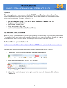 UMHS Forecast Detailed Reference Guide