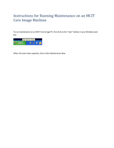Instructions for Running Maintenance on an MCIT Core Image Machine