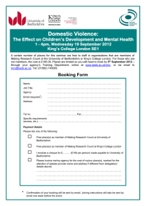 Domestic Violence:  The Effect on Children’s Development and Mental Health