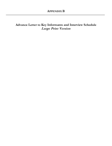 Large Print Version A B Advance Letter to Key Informants and Interview Schedule