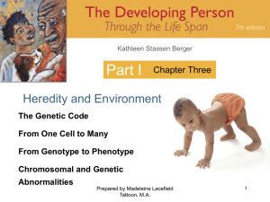 Part I Heredity and Environment Chapter Three The Genetic Code