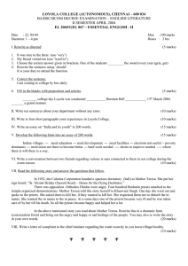 LOYOLA COLLEGE (AUTONOMOUS), CHENNAI – 600 034 II SEMESTER APRIL 2004