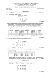 LOYOLA COLLEGE (AUTONOMOUS), CHENNAI –600 034 M.Sc., DEGREE EXAMINATION - STATISTICS