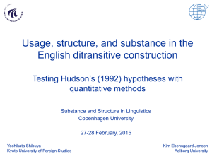 Usage, structure, and substance in the English ditransitive construction quantitative methods