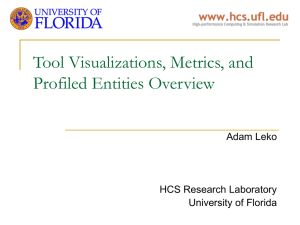 Tool Visualizations, Metrics, and Profiled Entities Overview Adam Leko HCS Research Laboratory