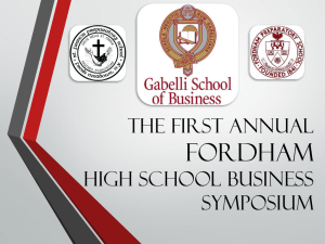Fordham The First Annual High school Business Symposium