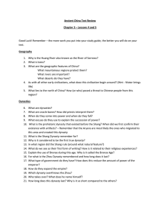 Ancient China Test Review Chapter 3 – Lessons 4 and 5