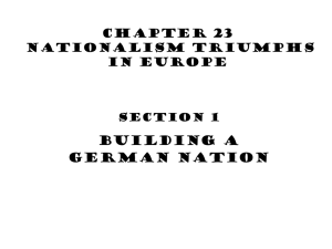 Building a German Nation Chapter 23 Nationalism Triumphs