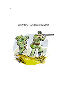 UNIT TEN: WORLD WAR ONE
