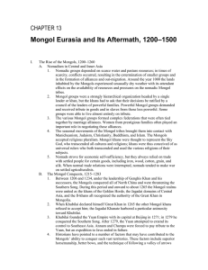 –1500 Mongol Eurasia and Its Aftermath, 1200 CHAPTER 13