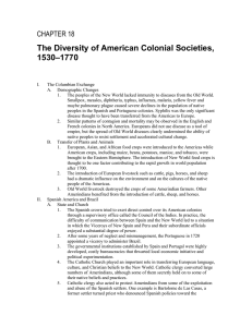 The Diversity of American Colonial Societies, –1770 1530 CHAPTER 18