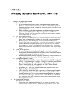 –1851 The Early Industrial Revolution, 1760 CHAPTER 23