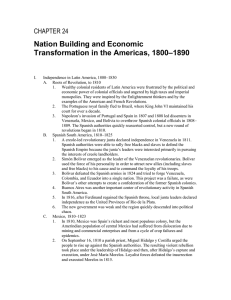 Nation Building and Economic –1890 Transformation in the Americas, 1800 CHAPTER 24