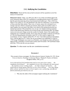 Ratifying the Constitution Directions-