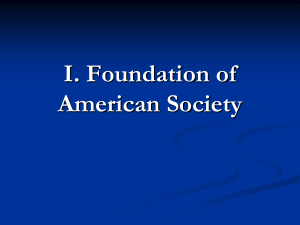 I. Foundation of American Society