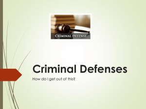 Criminal Defenses How do I get out of this?