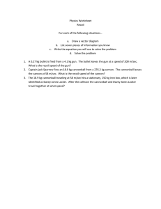 Physics Worksheet Recoil  For each of the following situations…