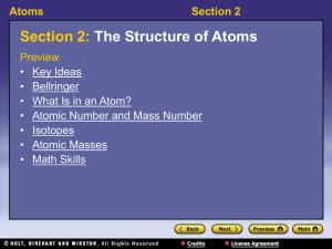 Section 2: The Structure of Atoms