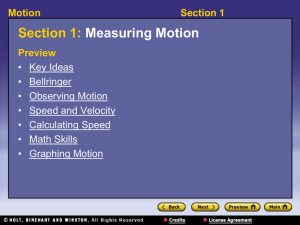 Section 1: Measuring Motion