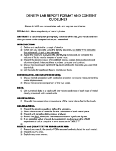 DENSITY LAB REPORT FORMAT AND CONTENT GUIDELINES