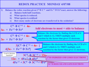 REDOX PRACTICE  MONDAY 4/07/08