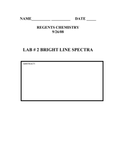 LAB # 2 BRIGHT LINE SPECTRA REGENTS CHEMISTRY