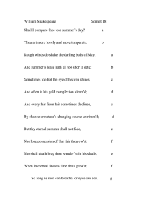 William Shakespeare  Sonnet 18