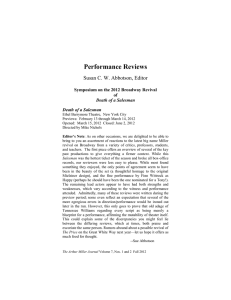 Performance Reviews Susan C. W. Abbotson, Editor