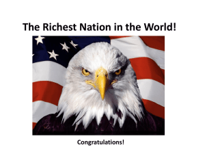 The Richest Nation in the World! Congratulations!