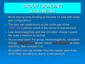 1 GROUP BONDING ALKALI METALS