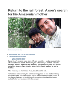 Return to the rainforest: A son's search for his Amazonian mother