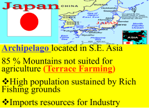 Archipelago located in S.E. Asia 85 % Mountains not suited for agriculture