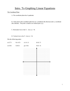 Intro. To Graphing Linear Equations