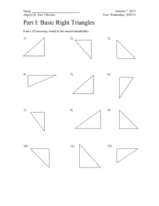 Part I: Basic Right Triangles