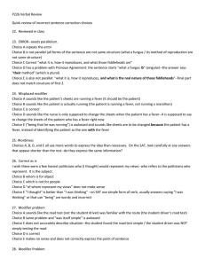 P226 Verbal Review Quick review of incorrect sentence correction choices