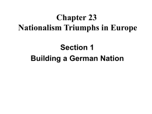 Chapter 23 Nationalism Triumphs in Europe Section 1 Building a German Nation