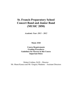 St. Francis Preparatory School Concert Band and Junior Band (MUSIC 2050)