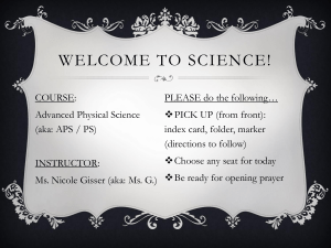 WELCOME TO SCIENCE!