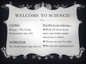 WELCOME TO SCIENCE!