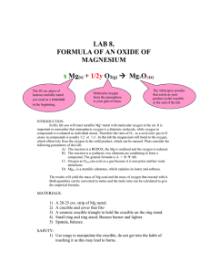 LAB 8, FORMULA OF AN OXIDE OF MAGNESIUM