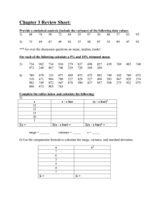 Chapter 3 Review Sheet: